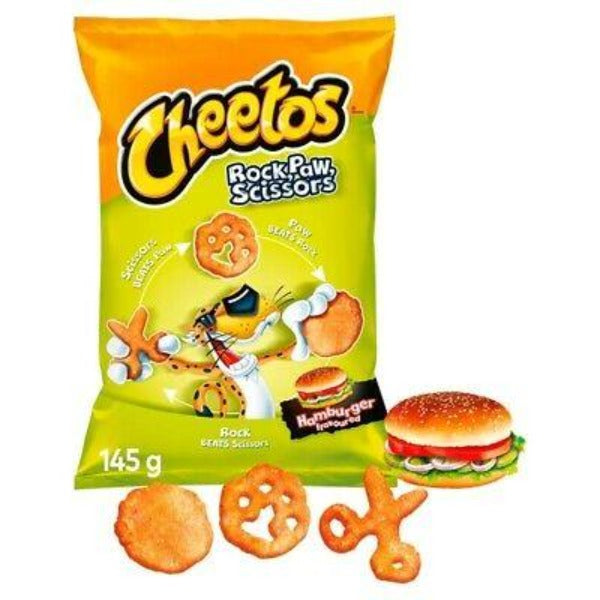 Cheetos Rock Paw Scissors Hamburger Flavored Crisps